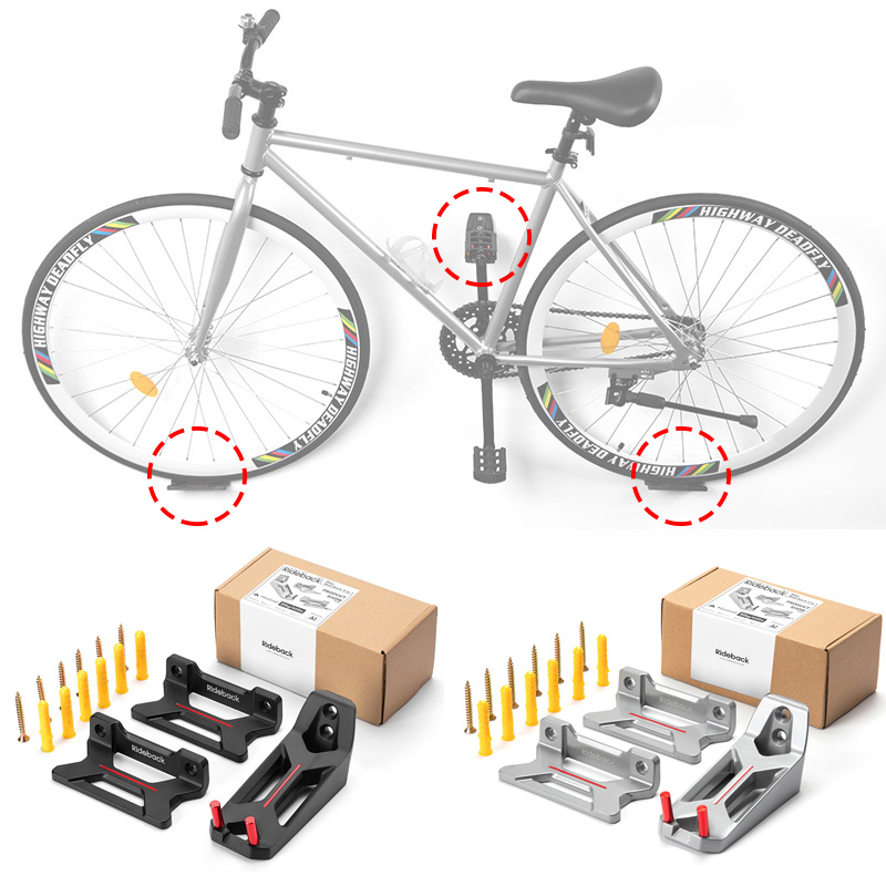 Cycling Gear Wall Hanger - 3 шт. настенных крюков для велосипеда,
