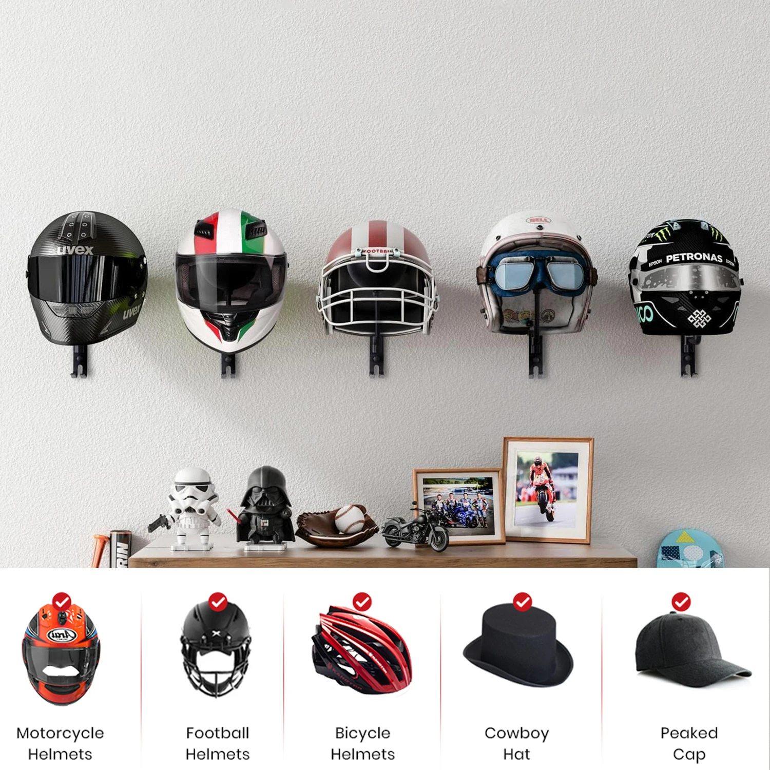 Мотоциклетная стойка для шлема – обзор и цена Cycling Gear Wall Mount